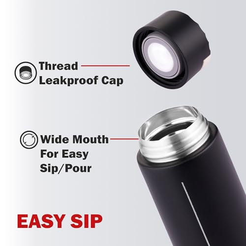 Image of Cello Duke Insulated Stainless Steel Flask 365ml, Black | Double Wall Insulated 24 Hours Hot or Cold Thermos Thermosteel Flask Water Bottle for Office School Gym Hiking Trekking & Travel