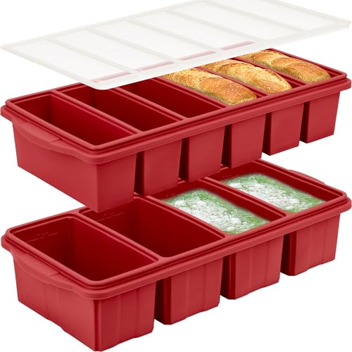 Image of Silicone Freezer Tray With Lid-Soup Freezer Container molds-Large Ice Cube Tray Set Makes 1-Cup & 1 /2-Cup portions cubes Perfect for preparing meals in different portion sizes Oven & Dishwasher -Safe