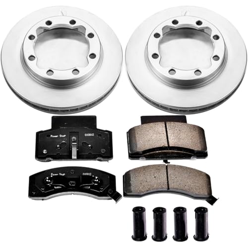 Image of PowerStop Front Brake Kit for Chevrolet K3500 1990-00 |Dodge Ram 2500 1994-99 |Ram 3500 1994-99 |GMC K3500 1990-00 - Fully-Coated Disc Rotors with Z17 Ceramic Brake Pads Replacement, CRK1992