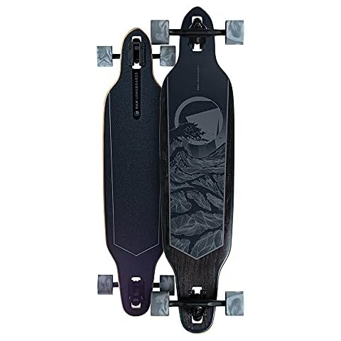 RAM Longboard Komplettboard Holzboard Kinder Erwachsene Deck ABEC-9 Ahorn 38" Solitary Dark Shadow Cover