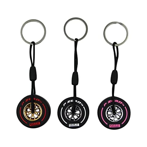 AIBEARTY Cute Tire Keychain Small Tire Key Ring Pendant Car Bag Charm for Men Car Lovers Gifts Auto-Accessories, 3 Pcs B, One size Cover