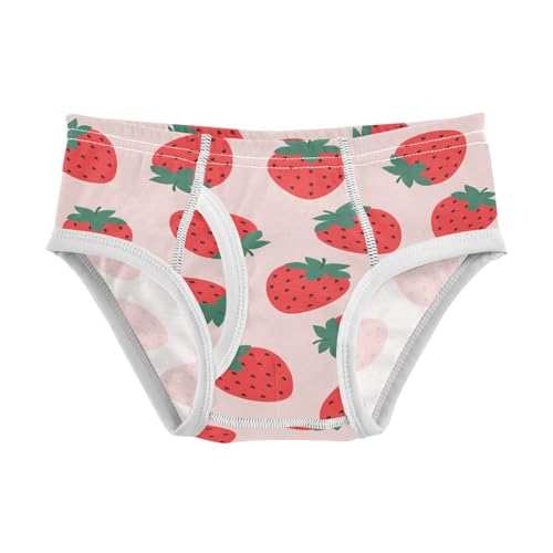 ALAZA Pink Strawberry Fruit Lovely Boys' Briefs Soft Underwear Available in Sizes 2t-8y