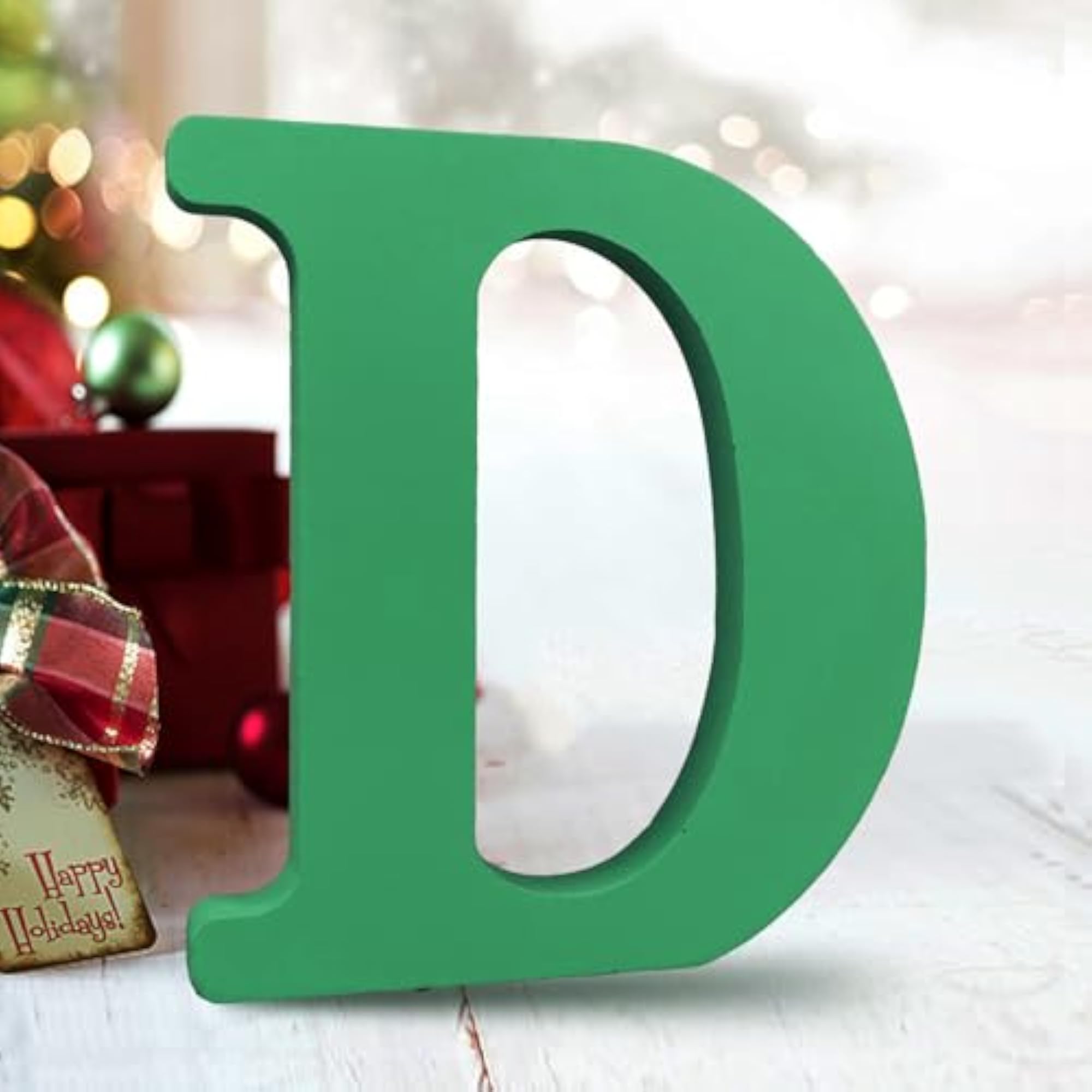 6 Inch Green Wood Letters for Wall Decor
