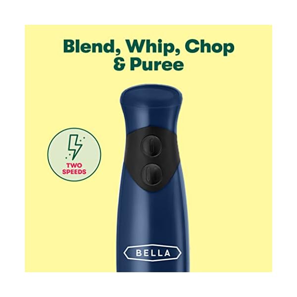 BELLA-Immersion-Hand-Blender-Cordless-Portable-Mixer-with-Whisk-Attachment-Electric-Handheld-Juicer-Shakes-Baby-Food-and-Smoothie-Maker-Stainless-Steel-Blue BELLA-Immersion-Hand-Blender-Cordless-Portable-Mixer-with-Whisk-Attachment-Electric-Handheld-Juicer-Shakes-Baby-Food-and-Smoothie-Maker-Stainless-Steel-Blue