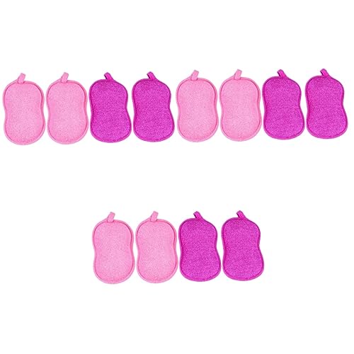 Éponge de bain bébé douce Angoily violette et rose en pack de 12