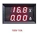 TECNOIOT DC voltímetro amperímetro Azul 100V 10A + LED Rojo voltímetro Digital...