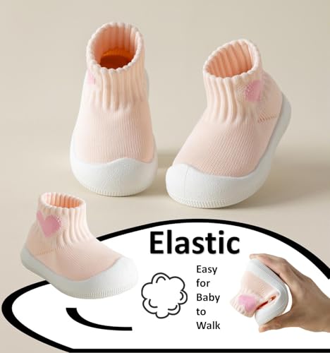Image of Baby Sock Shoes Toddler Walking Slippers with Soft Rubber Sole