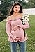 OUGES Women's Maternity Tops Shirts Blouse Off The Shoulder Maternity Clothes Puff Long Sleeve Cotton Blend Stretchy Ruffle Smocked Going Out Elegant Fall Fashion 2025(Pink,XL)