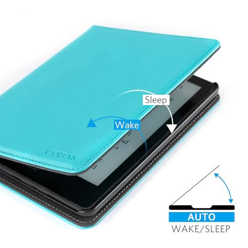 Image of CoBak Case with Stand for Ebook Readers - Durable PU Leather Cover with Auto Sleep Wake, Card Slot, Hand Strap Feature Kindle Paperwhite case
