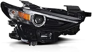 VehicleAid Headlight Assembly Compatible with 2019-2021 Mazda 3 LED Headlamp Right Passenger Side (Bulbs Included)