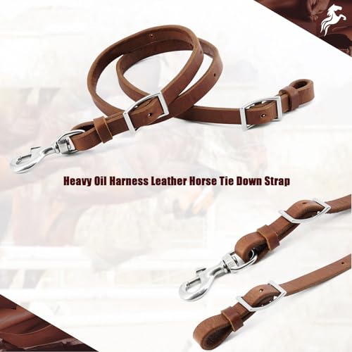 Jeereal Heavy Harness Leather Western Roper Rein,Barrel Reins for Horses, Round Trail Rein,Stainless Steel Hardware,Rich Brown,5/8" x 7' - Image 6