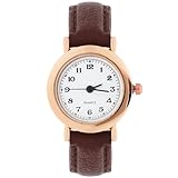 Baluue Reloj de Pulsera para Mujer de Cuero Marrón, Diseño Simple y Elegante Adecuado para Uso Diario y Cualquier Ocasión