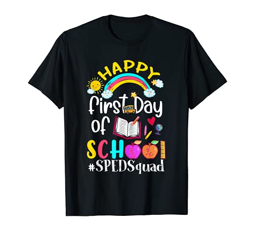 Primer Día Del Equipo Escolar SPED Squad Volver A La Escuela Camiseta