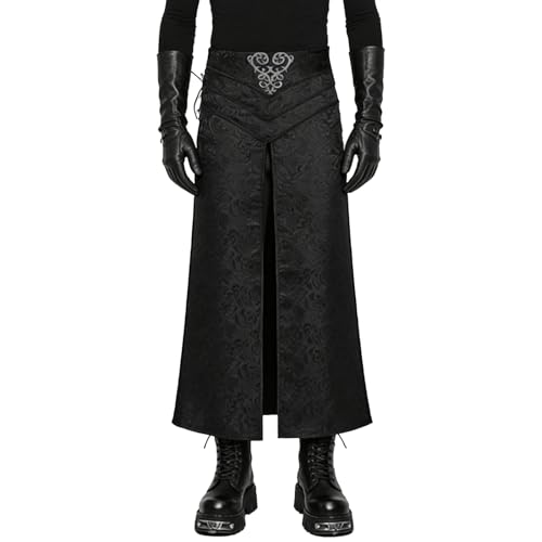 Robe maxi homme style gothique avec jupe plissée jacquard brodée