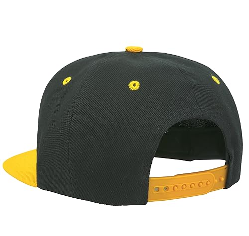 Image of Gelante Snapback Hats for Men - Flat Bill Brim Baseball Cap Hat - Plain Blank Adjustable