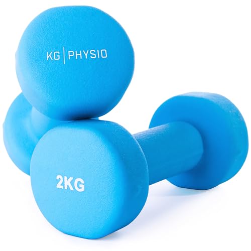 KG PHYSIO Neopren Hanteln Set - Inkl. Fitnessposter mit 32 Übungen,...