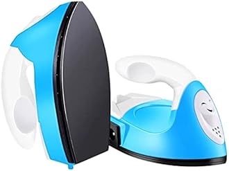 Mini Heat Press Small Iron Portable Heat Press Machine Mini Craft Iron with Charging Base Accessories for DIY T-Shirts, Shoes, Bag and Hats Heat Transfer Vinyl Projects (Blue)