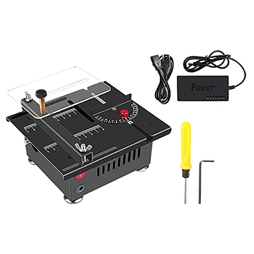 Sierra de mesa de 24V y 100W, cortador de sierra eléctrica de escritorio, cortador de hoja elevable de ángulo de velocidad for madera y plástico, ajustable no ajustable(Non-Liftable Blade 1)