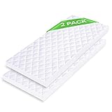 Waterproof Bassinet Mattress Pad Protector - Fits Most Mattresses Up to 33” x 17” - Hourglass, Rectangle, Oval - 2 Pack - Soft Bamboo Jacquard Fitted Topper Cover - Quiet & Breathable by iLuvBamboo