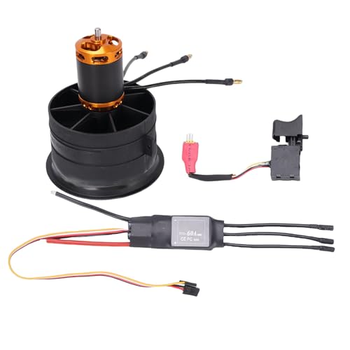 2100KV 64mm Ducted Fan Brushless Motor Kit, 12 Blades Fan with Integrated Control Board, Ideal for Computer Cooling