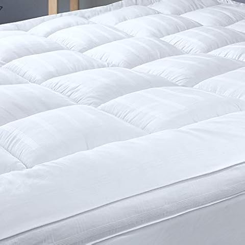 Plush Extra Thick Pillow Top Full Size Mattress Topper for Firm Mattress, Soft & Cooling Hotel Bed Topper for Back Pain with Natural Cotton Cover, Overfilled Mattress Pad Cover, Fit to 6”-22” Mattress Cover