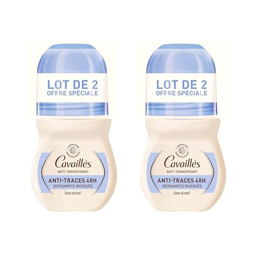 CAVAILLÈS | Anti-transpirant Anti-traces 48h - Roll-on | Bergamote Musquée | Sans alcool | Adapté aux aisselles sensibles | Testé dermatologiquement | Lot...