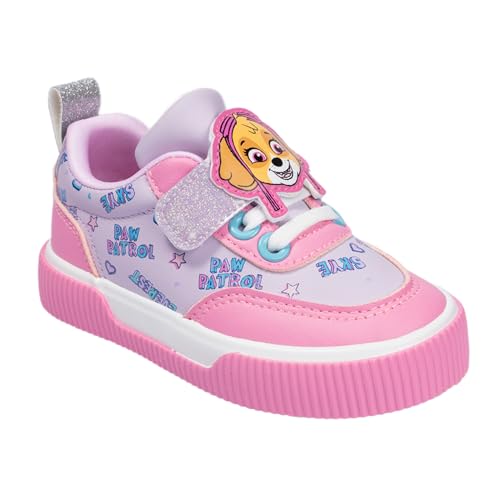 Paw Patrol Toddler Girls and Boys Low Top Court Sneakers Hook Loop Closure Casual Athletic Shoes Lightweight Comfort Kids Footwear Pink Size 6 Toddler