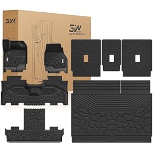 3W Floor Mats & Cargo Liner & Seat Back Mats for 2025 2026 Ford Expedition Max 7 Seats with 2nd Row Bucket Seats, All Weather TPE Full Set Floor Mats for Ford Expedition (Only Max) 8.Ford Ex