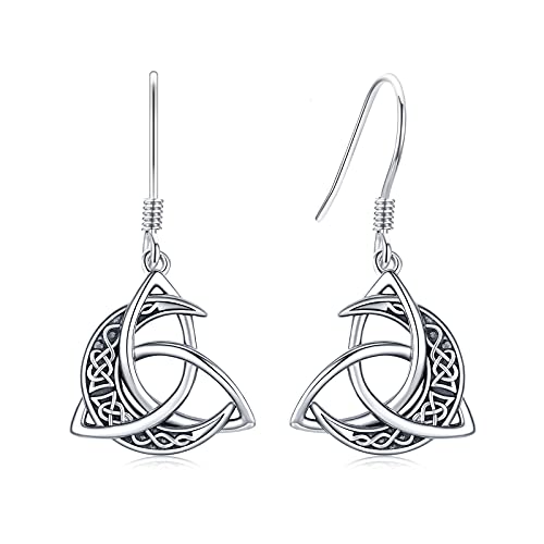 Boucles d'oreilles lune celtique en argent 925 de haute joaillerie