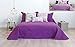 Secaneta Stilia, Colcha Bouti Reversible Bicolor Ultrasonic Efecto 3D Para Primavera Verano, (Morado/Malva, 235X270 Cm/Cama 135), 235 X 270 Cm