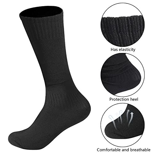 3 Pairs Football Socks, Black Long Tube Soccer Hockey Rugby Socks for Sport Training4