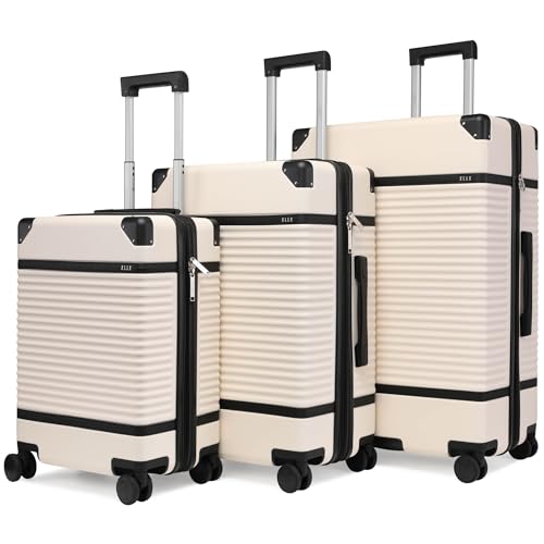 ELLE Belleville 3 Piece Expandable Retro Spinner Luggage Set