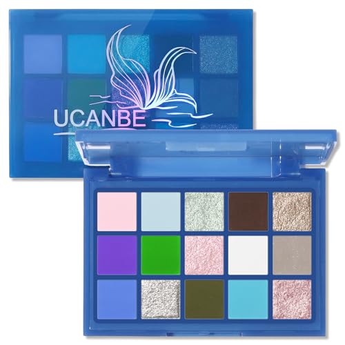 Image of UCANBE 15 Color Shimmer Matte Eyeshadow Palette - Highly Pigmented Metallic Glitter Eye Shadow Makeup Kit with Blendable Long-Lasting Shades for Natural, Smoky & Bold Looks