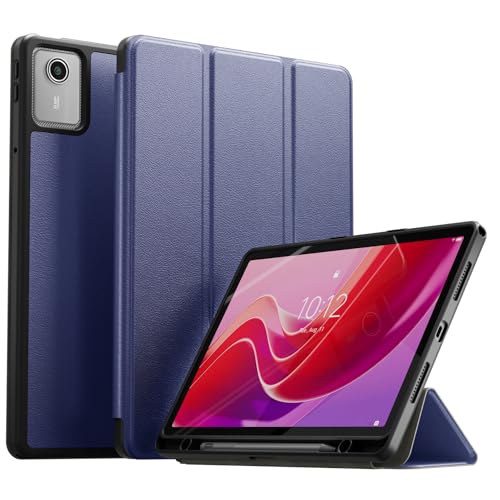 YRH for Lenovo Tab M11 Case with Pen Holder, Back Soft TPU Protective Cover with Auto Sleep/Wake, for Lenovo M11 Tablet Case 11'' TB330FU, Darkblue