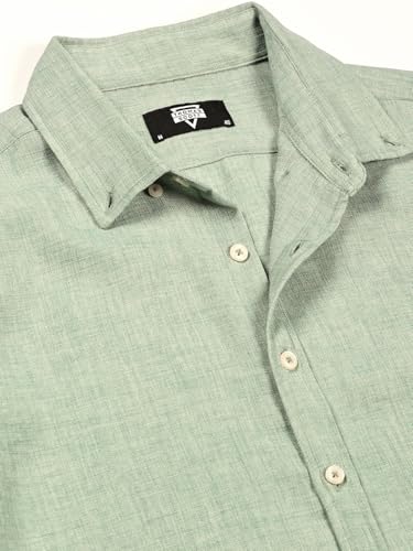 Image of Thomas Scott Men's | Solid | Textured Fabric | Full Sleeve | Slim Fit | Polyester-Blend | Spread Collar | Casual Shirt
