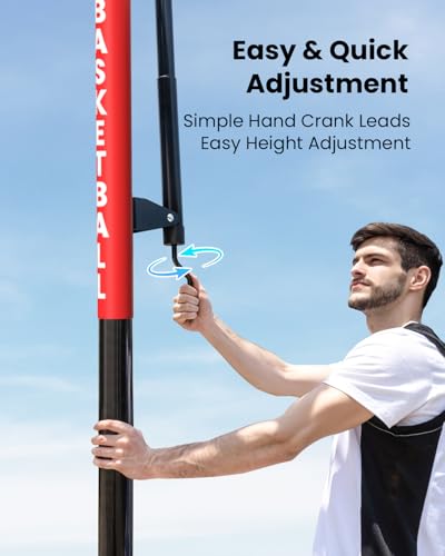 Image of IGL In ground Basketball Hoops Outdoor, 10ft Height Adjustable Basketball Goal In ground with Shatterproof Backboard and Pro-Style Rim