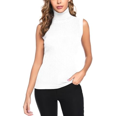 Gyabnw Women's Turtleneck Knitted Vest Cover