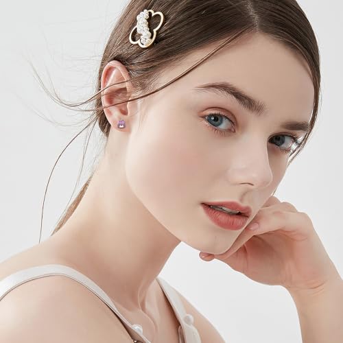 Image of NEWITIN 100 Pairs Colorful Cute Earrings for Girls Sensitive Ears Hypoallergenic Girl Stud Earrings Set Stainless Steel Cartoon Stud for Girls and Women