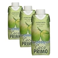 COCO PRIMO Kokosnusswasser, pur, erfrischendes Sportgetränk, exotischer Genuss, wohltuender Durstlöscher, kalorienarm, vegan, 1 x 330 ml (Packung mit 3)