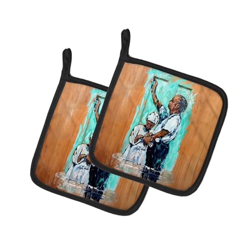 Caroline's Treasures Nostalgic Just As I Am Pair of Pot Holders Kitchen Heat Resistant Pot Holders Sets Oven Hot Pads for Cooking Baking BBQ, 7 1/2 x 7 1/2
