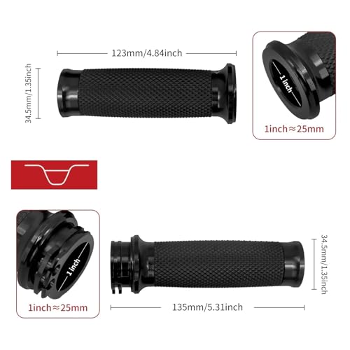Poignées de guidon moto 25mm pour Softail FLS et Touring FLHR - 5