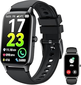 Smartwatch Herren Damen, 1,57" HD Fitnessuhr Herren mit Telefonfunktion, Wasserdicht Aktivitätstracker 110+ Sportmodi, Fitness Tracker mit Herzfrequenz Schlafmonitor Schrittzähler, Android iOS