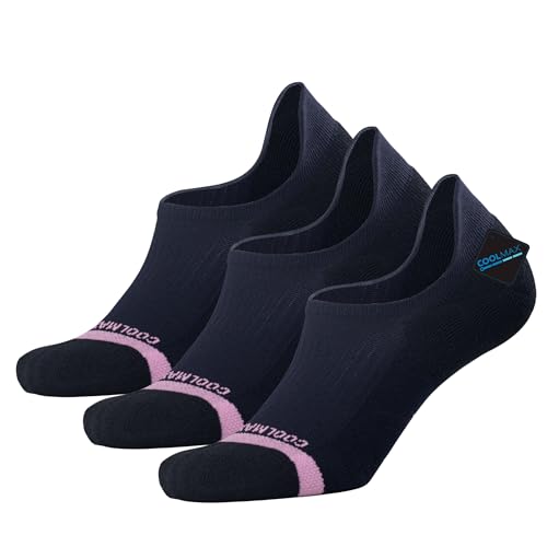 Image of BRISIRA Bamboo Viscose Coolmax Running Golf No Show Socks Women Compression Moisture Wicking Performance Low Cut Tab Athletic