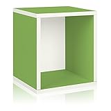Way Basics Eco Stackable Storage Cube Plus and Cubby Organizer, Green (made from sustainable non-toxic zBoard paperboard)