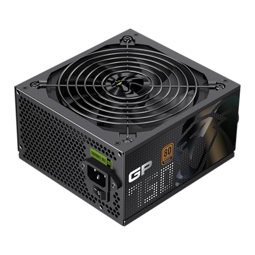 GAMEMAX GP 750B Fuente de alimentación para PC 750W, no Modular, 80 Plus Bronze, DC a DC, Ventilador HDB de 140 mm, Cables Planos Negros, 9 Protecciones, 5 años de garantía, Negro