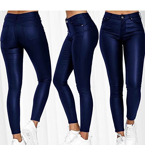 Jean skinny stretch enduit bleu pour un style urbain chic - 6