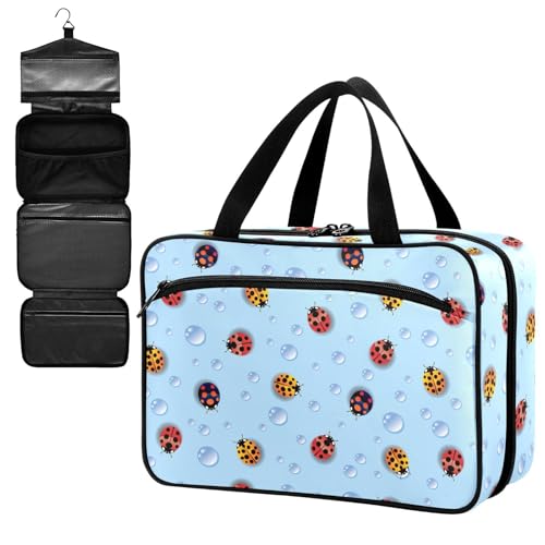Fustylead Multicolored Ladybugs and Dew Large Medical Storage Bag with Zipper Empty First Aid Bag Trauma Kit for Traveling Hiking Camping Backpacking