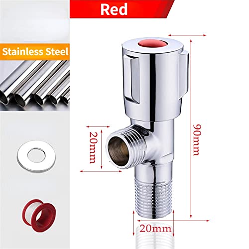 Vanne d'entrée avec régulateur de pression d'eau intégré en acier inoxydable rouge - 3