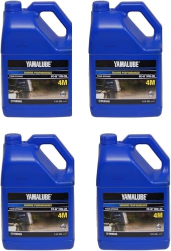 Yamaha Yamalube Marine 4M Mineral Based 4-Stroke Outboard Engine Oil- 4 Gallons #LUB-10W30-FC-04
