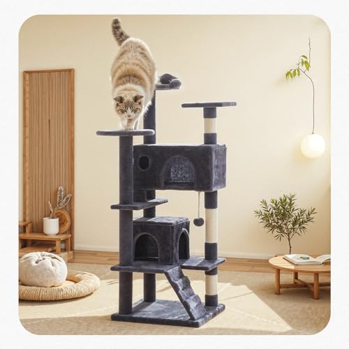 54 Inch Cat Tree Tower with Sisal Scratching Posts - Image 2